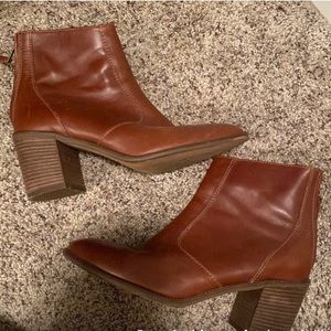 Madewell, brown leather booties, Size 8